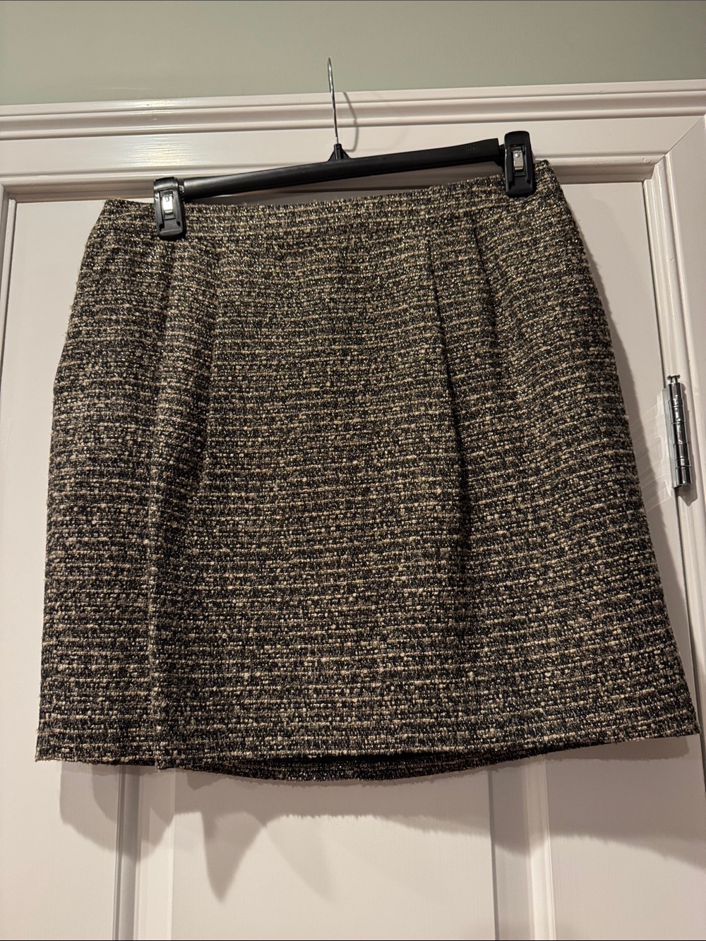 Boden Black and Cream Tweed Mini Skirt